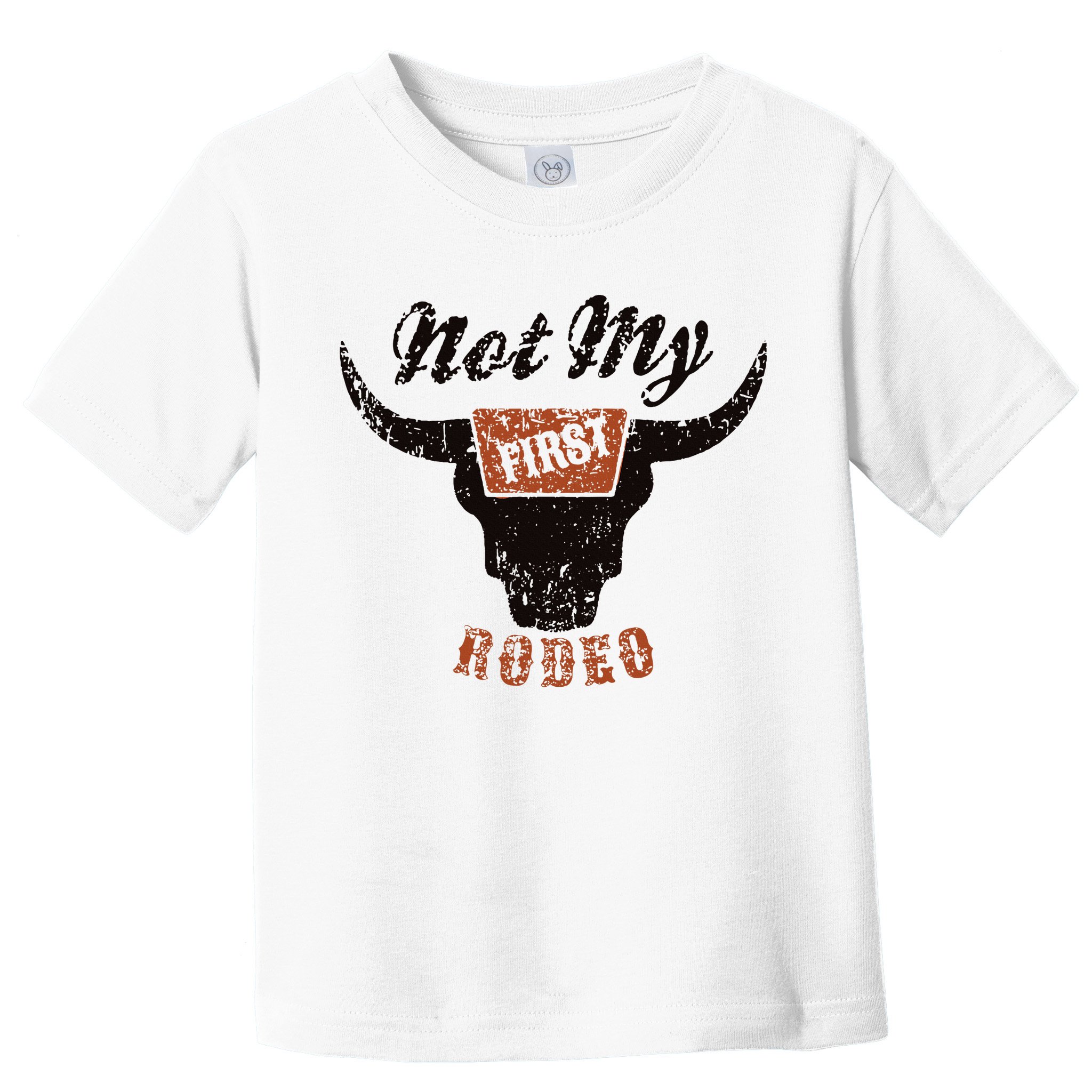 Retro Bull Skull Not My First Rodeo Western Country Cowboy Toddler T-Shirt