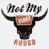 Retro Bull Skull Not My First Rodeo Western Country Cowboy Womens T-Shirt