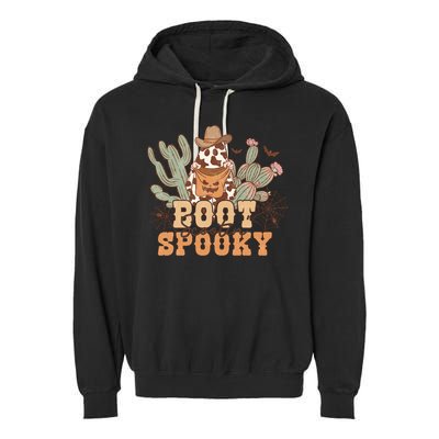 Retro Boot Scootin Spooky Western Halloween Retro Fall Halloween Gift Garment-Dyed Fleece Hoodie