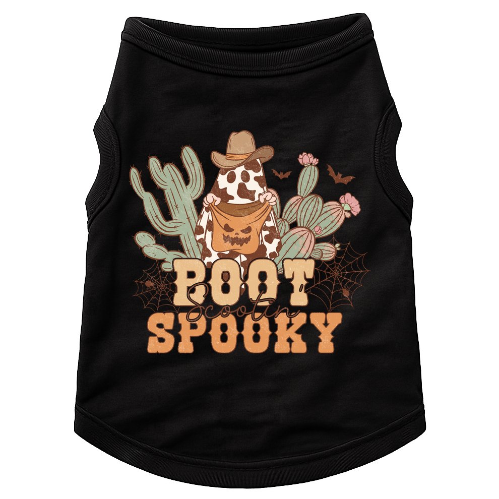 Retro Boot Scootin Spooky Western Halloween Retro Fall Halloween Gift Doggie Tank