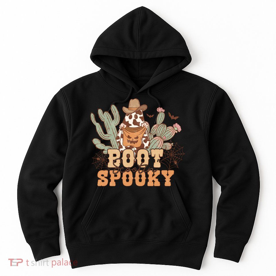 Retro Boot Scootin Spooky Western Halloween Retro Fall Halloween Gift Hoodie