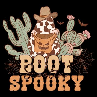 Retro Boot Scootin Spooky Western Halloween Retro Fall Halloween Gift T-Shirt