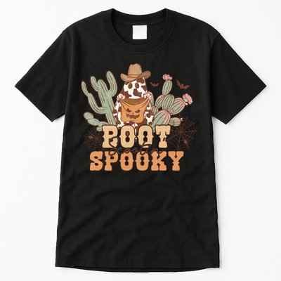 Retro Boot Scootin Spooky Western Halloween Retro Fall Halloween Gift Tall T-Shirt