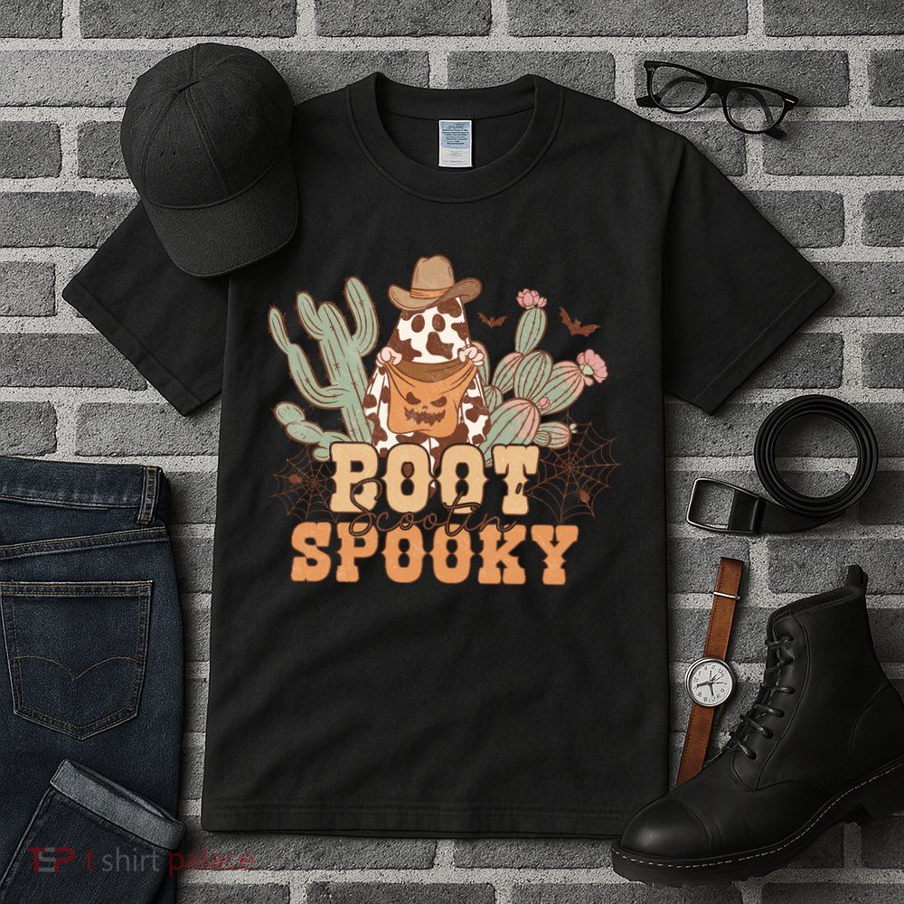 Retro Boot Scootin Spooky Western Halloween Retro Fall Halloween Gift Tall T-Shirt