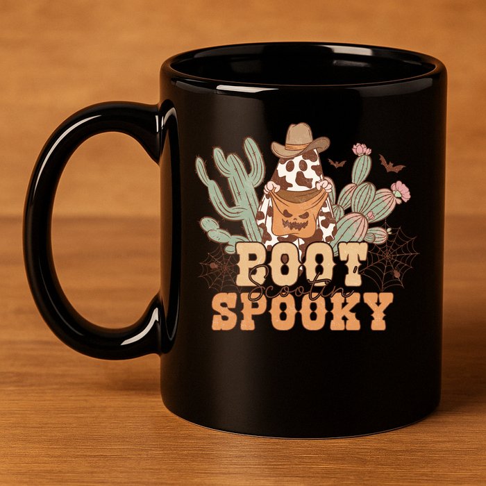 Retro Boot Scootin Spooky Western Halloween Retro Fall Halloween Gift 11oz C Handle Ceramic Mug