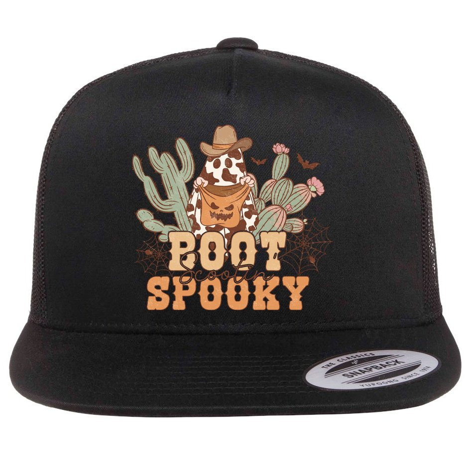 Retro Boot Scootin Spooky Western Halloween Retro Fall Halloween Gift Flat Bill Trucker Hat