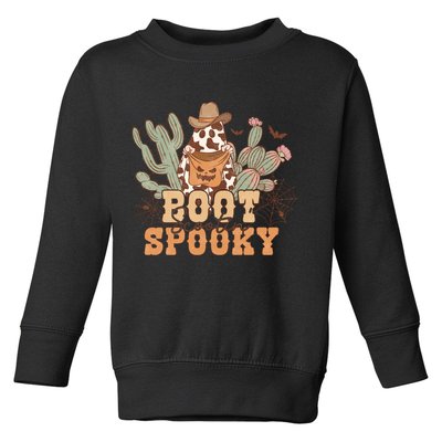 Retro Boot Scootin Spooky Western Halloween Retro Fall Halloween Gift Toddler Sweatshirt