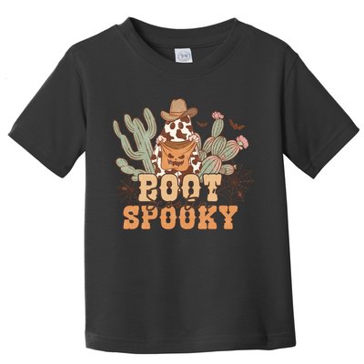 Retro Boot Scootin Spooky Western Halloween Retro Fall Halloween Gift Toddler T-Shirt