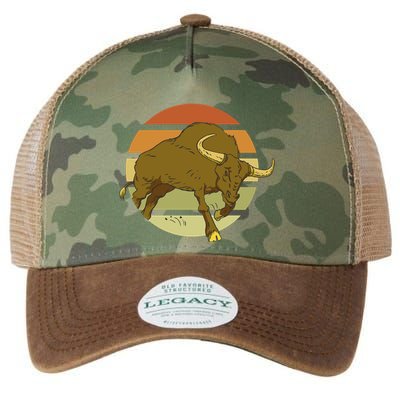 Retro Bull Sunset Legacy Tie Dye Trucker Hat