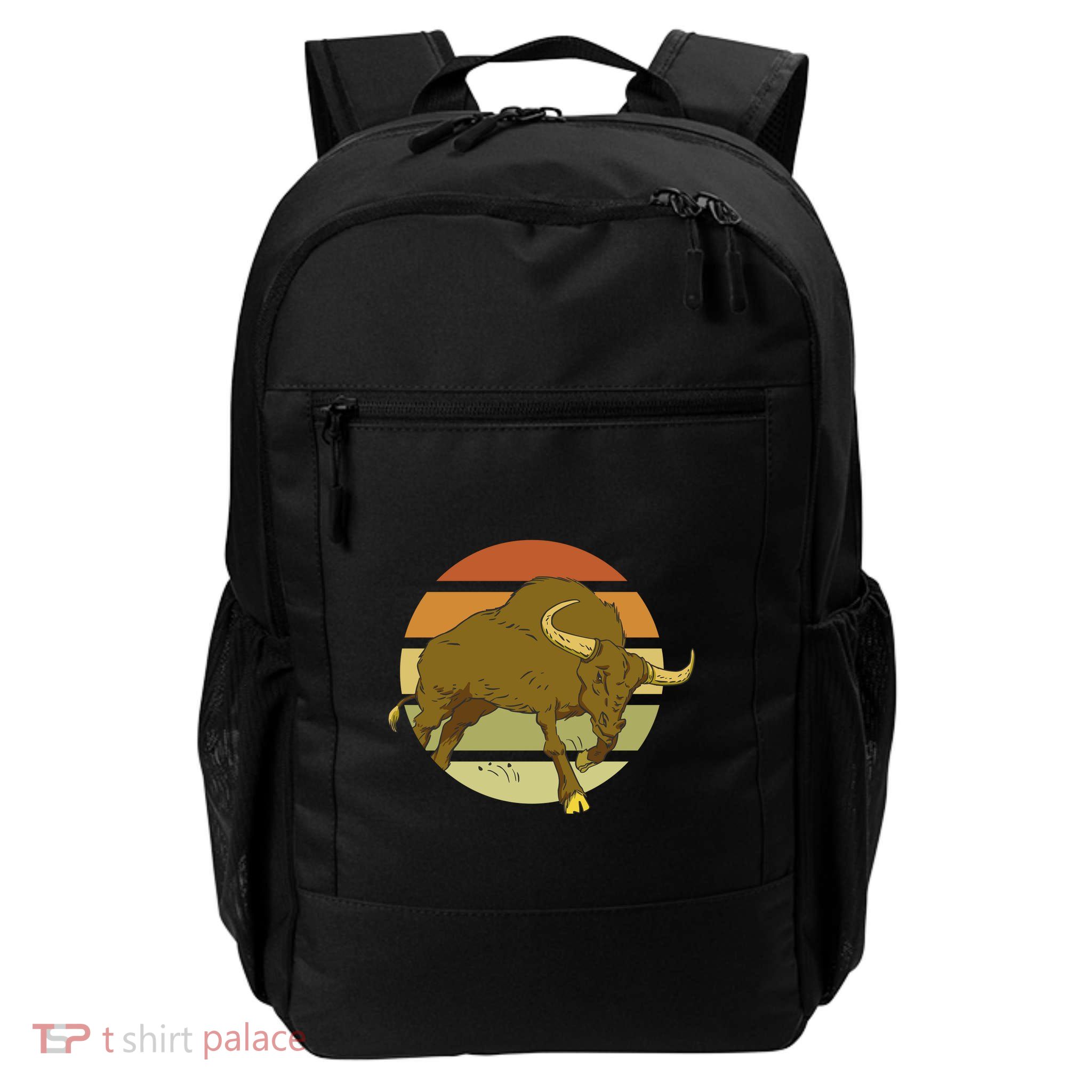 Retro Bull Sunset Daily Commute Backpack