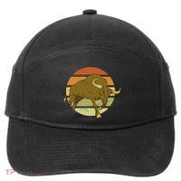 Retro Bull Sunset 7-Panel Snapback Hat