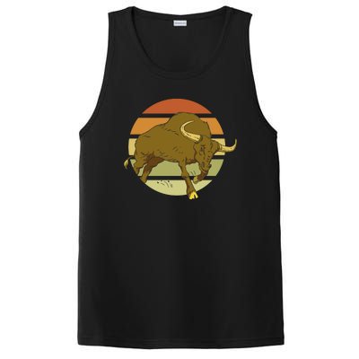 Retro Bull Sunset PosiCharge Competitor Tank