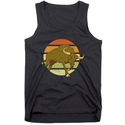 Retro Bull Sunset Tank Top