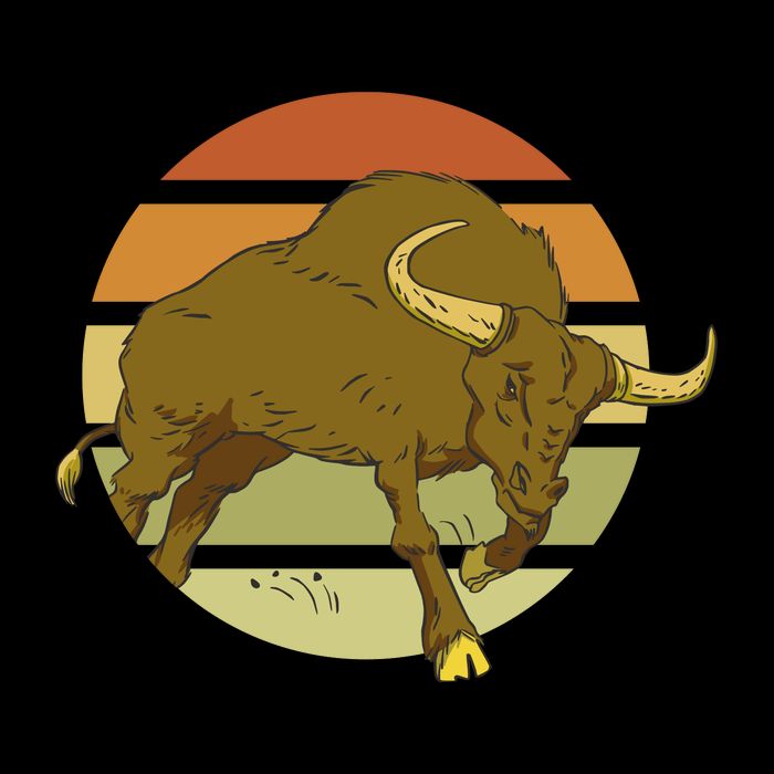 Retro Bull Sunset Zip Tote Bag