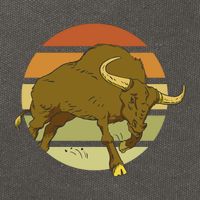 Retro Bull Sunset Cotton Canvas Backpack