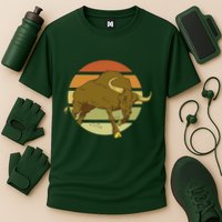 Retro Bull Sunset Cooling Performance Crew T-Shirt