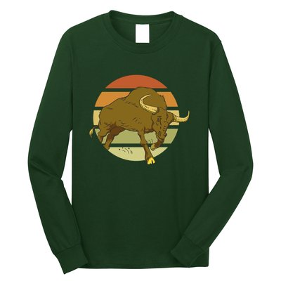 Retro Bull Sunset Long Sleeve Shirt