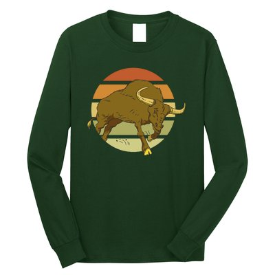 Retro Bull Sunset Long Sleeve Shirt