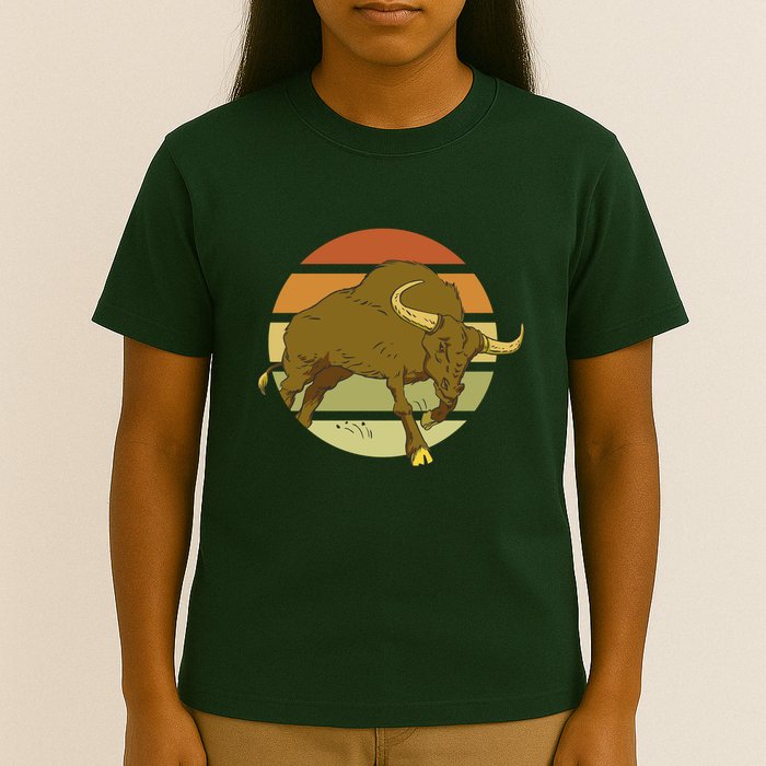 Retro Bull Sunset T-Shirt