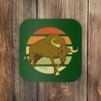 Retro Bull Sunset Coaster