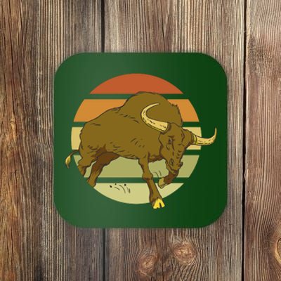 Retro Bull Sunset Coaster