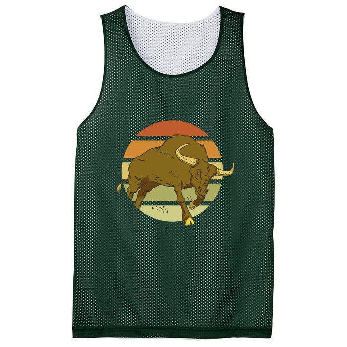 Retro Bull Sunset Mesh Reversible Basketball Jersey Tank
