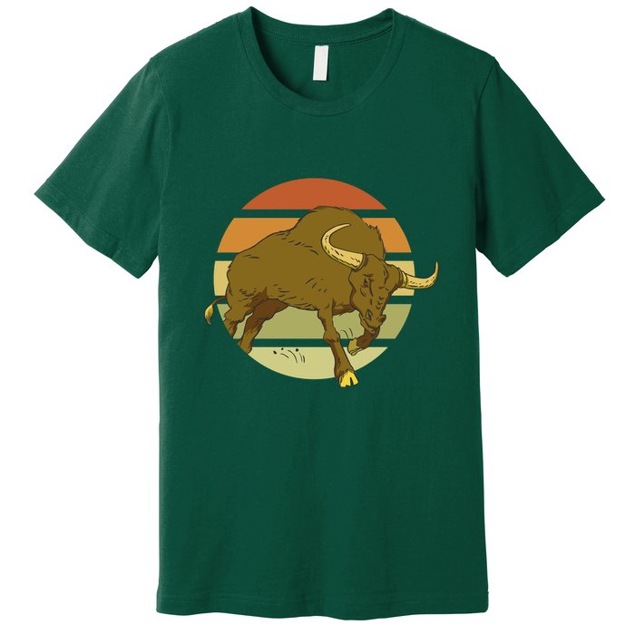 Retro Bull Sunset Premium T-Shirt
