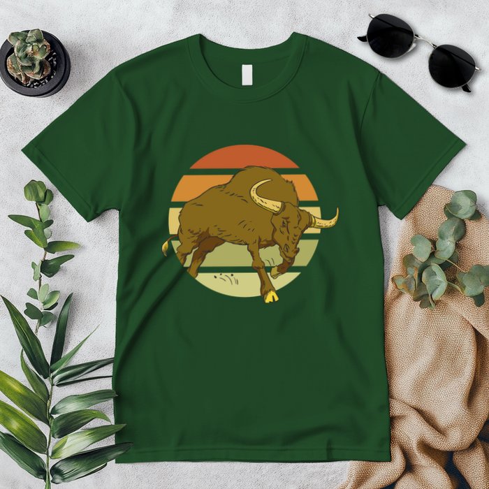 Retro Bull Sunset Premium T-Shirt