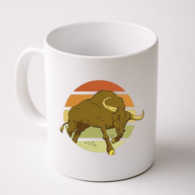 Retro Bull Sunset Coffee Mug