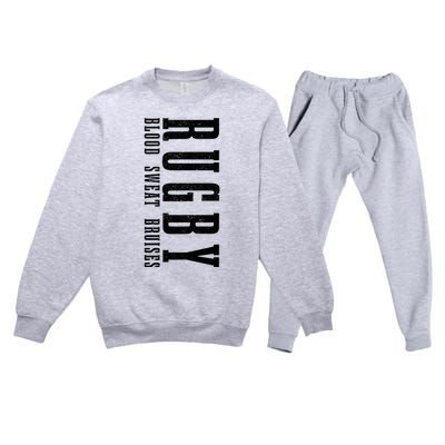 Rugby Blood Sweat Bruises Premium Crewneck Sweatsuit Set