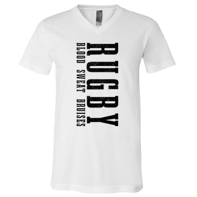 Rugby Blood Sweat Bruises V-Neck T-Shirt