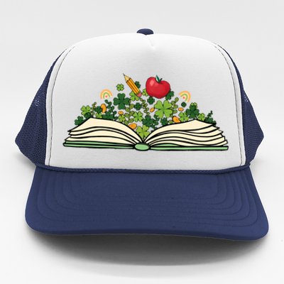 Reading Book St Patricks Day Reader Bookish Bibliophile Funny Gift Trucker Hat