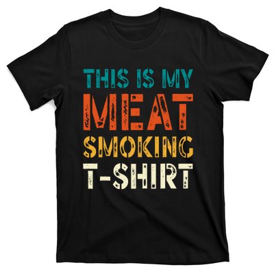 Retro Bbq Smoker Vintage Us Flag This Is My Meat Smoking T-Shirt