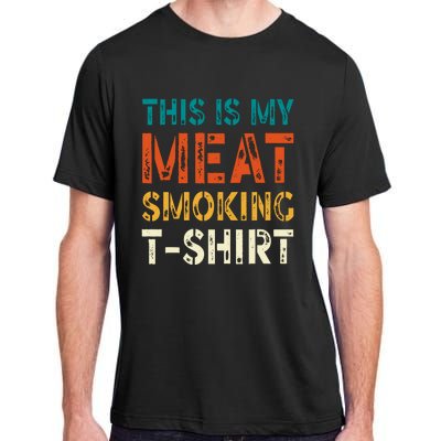 Retro Bbq Smoker Vintage Us Flag This Is My Meat Smoking Adult ChromaSoft Performance T-Shirt