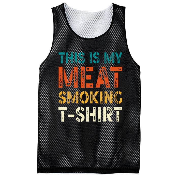 Retro Bbq Smoker Vintage Us Flag This Is My Meat Smoking Mesh Reversible Basketball Jersey Tank