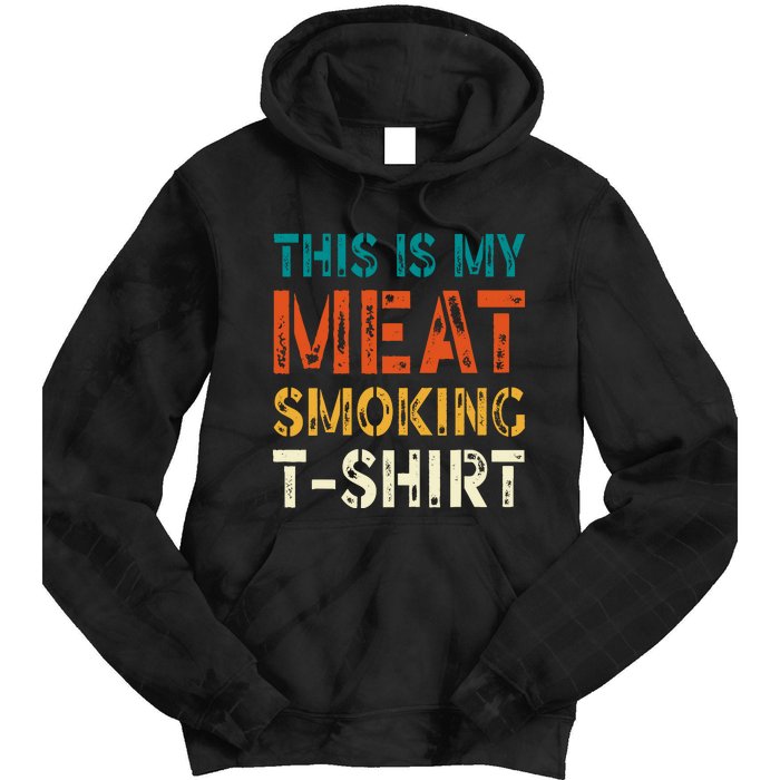 Retro Bbq Smoker Vintage Us Flag This Is My Meat Smoking Tie Dye Hoodie