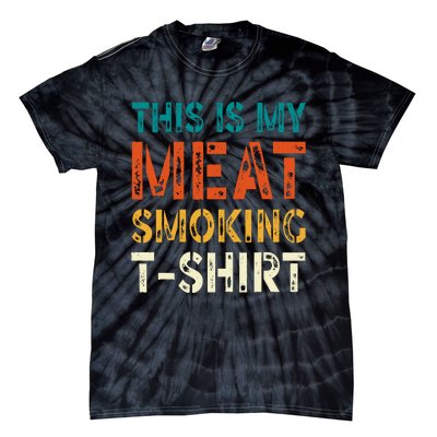 Retro Bbq Smoker Vintage Us Flag This Is My Meat Smoking Tie-Dye T-Shirt