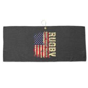 Rugby Blood Sweat Bruises  Rugby Player Coach Dad Mom Large Microfiber Waffle Golf Towel