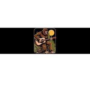 Retro Bigfoot Sasquatch Playing Acoustic Guitar Guitarist Bumper Sticker