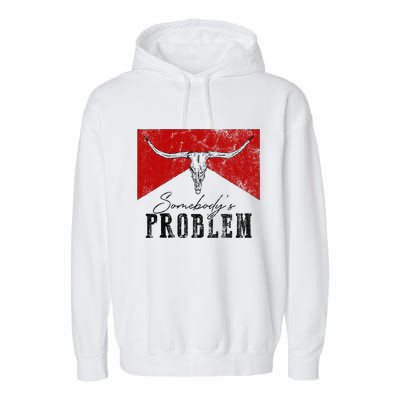 Rustic Bull Skull Country Lifestyle Unique Design Garment-Dyed Fleece Hoodie