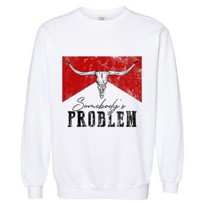 Rustic Bull Skull Country Lifestyle Unique Design Garment-Dyed Sweatshirt