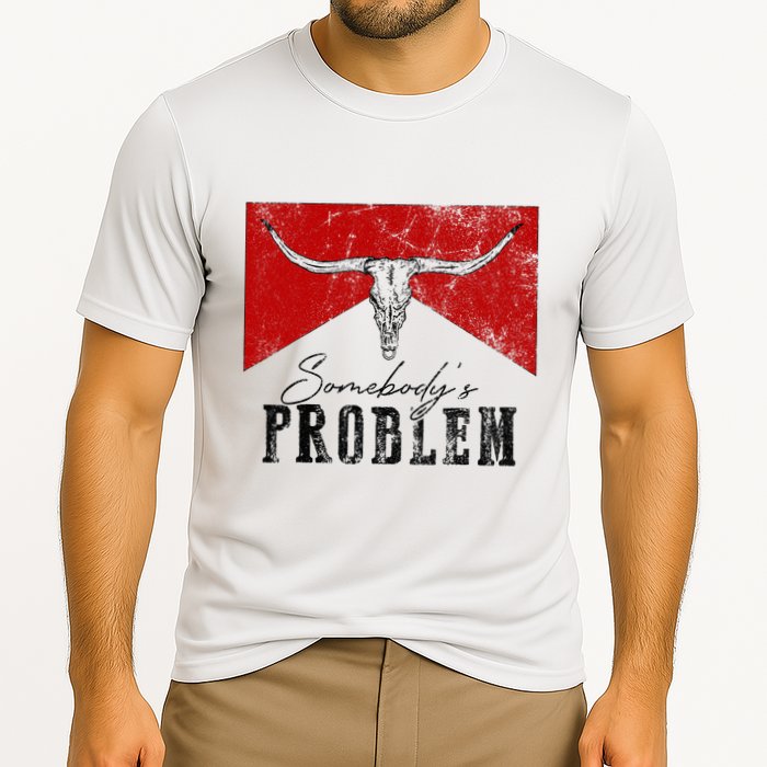 Rustic Bull Skull Country Lifestyle Unique Design Cooling Performance Crew T-Shirt