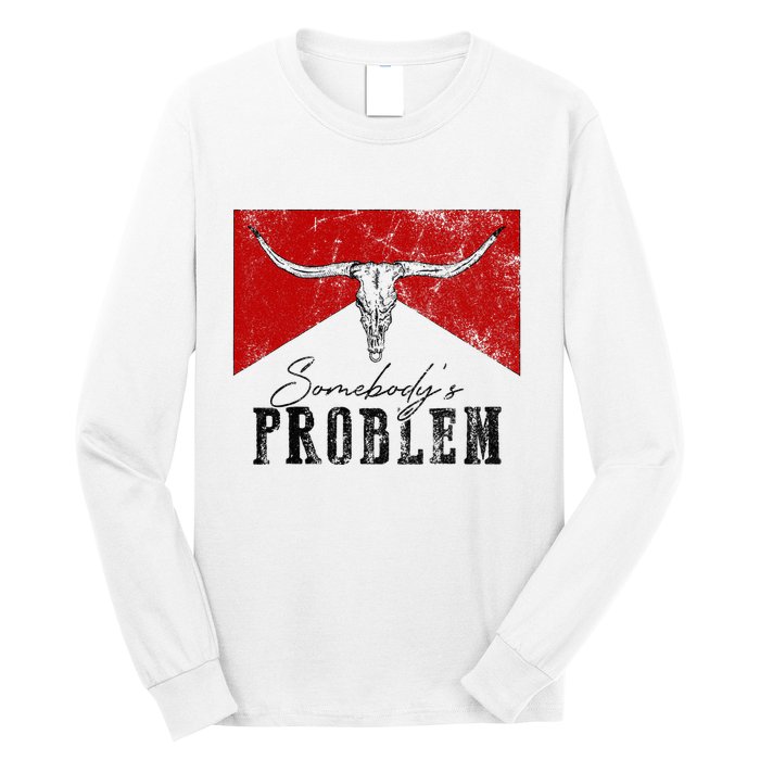 Rustic Bull Skull Country Lifestyle Unique Design Long Sleeve Shirt