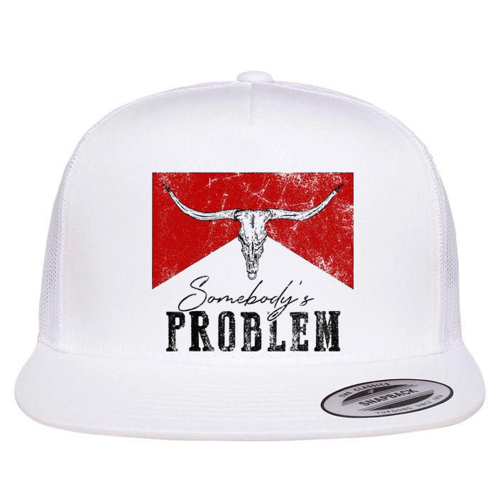 Rustic Bull Skull Country Lifestyle Unique Design Flat Bill Trucker Hat