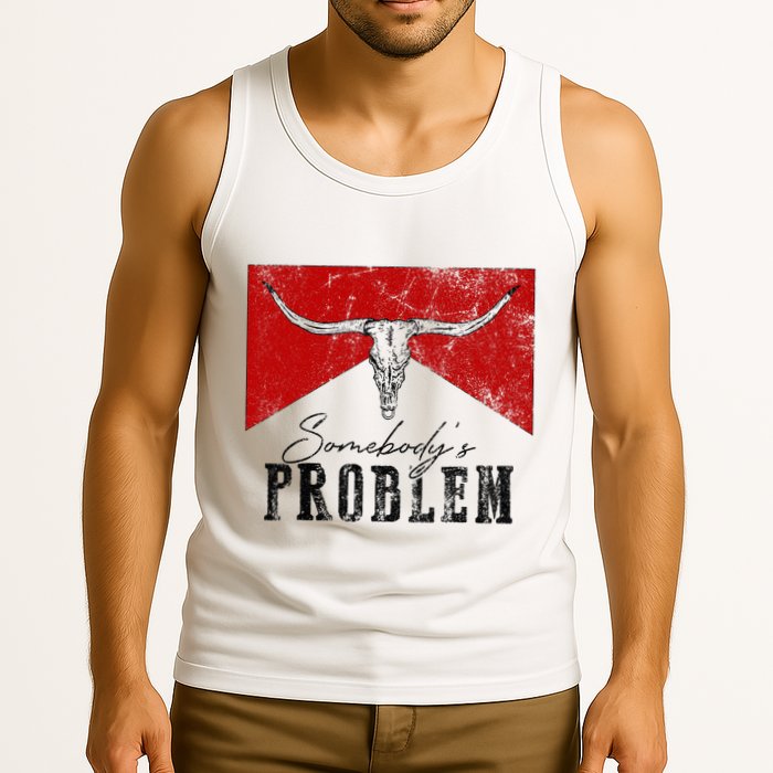 Rustic Bull Skull Country Lifestyle Unique Design Tank Top