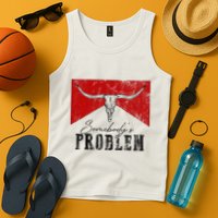 Rustic Bull Skull Country Lifestyle Unique Design Tank Top