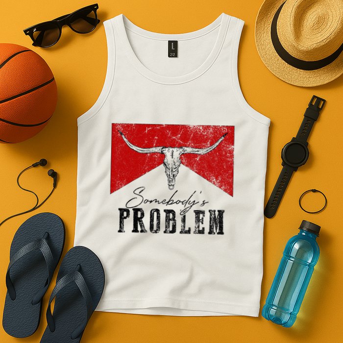 Rustic Bull Skull Country Lifestyle Unique Design Tank Top