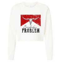 Rustic Bull Skull Country Lifestyle Unique Design Cropped Pullover Crew
