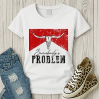 Rustic Bull Skull Country Lifestyle Unique Design Womens T-Shirt
