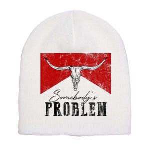 Rustic Bull Skull Country Lifestyle Unique Design Short Acrylic Beanie